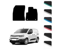 GCM Van Floor Mats for Toyota PROACE City Van 2021 To Present - Anti Slip & Fit Carpet Mats with Clips Easy to Clean Heavy Duty for All-Weather - Green Edging