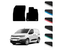 GCM - Van Floor Mats for Toyota PROACE City Van 2021 To Present - Anti Slip & Fit Carpet Van Mats with Clips Easy to Clean Heavy Duty for All-Weather- Grey Edging, Carpet