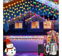 GCMacau Icicle Outdoor Christmas Lights, 20+5M/82ft 660 LED Outdoor Fairy Light Plug in, Waterproof String Lights with 8 Modes and Dimmable for Porch, Deck, Garden, Backyard, Balcony Decorations