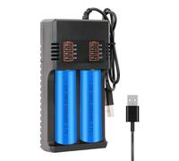 GCNWW 18650 Battery Charger Practical Universal Fast Dual Charge 3.7V Li-Ion Battery Charger with LED Indicator and USB Cable for 18650 26650 18500 18490 17670 17500