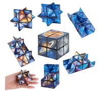 GCNWW 2 in 1 Starry Sky Infinity Cube Toy for 11 10 9 8 7 6 Year Old Boy Gifts, Creative 3D Travel Magic Cube for Girls Boys Autism, Practical Fidget Puzzles Smart Games Toy with Space Solar System