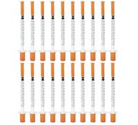 GCNWW 20 Pack - 0.5ML 30G 8MM Laboratory Accessories, Transparent Ultrafine Plastic Multiple Uses Measuring Tools for Laboratory, Pet and Industrial Use, Individually Wrapped (0.5ML)