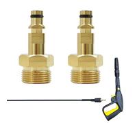 GCNWW 2Pack M22 Hose Connector, Quick Connect Pressure Washer Hose Fittings, Brass 1/4" Male Fitting, Pressure Washer Adapter Compatible with Karcher Series Nozzle Guns Hoses Pumps & More