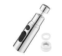 GCNWW 3 Function Kitchen Tap Spray Head Attachment | 360° Swivel Tap Extender for Sink | Water-Saving Spray Adapter | Fits 22mm/24mm Taps | Ideal for Washing Veg, Pots & Deep Sinks (Silver)