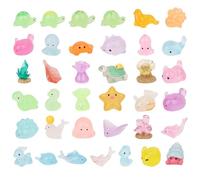 GCNWW 37 Piece Glow in the Dark Mini resin animals Figurines Set, Resin Ocean Creature Decorations for Aquariums, Fairy Gardens, and DIY Craft Projects, Realistic Marine Life Collection