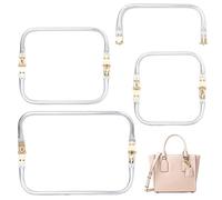 GCNWW 4Pcs Aluminum Purse Frame, Practical U-Shaped Metal Bag Frame with Kiss Lock Clasp, Tubular Hardware Internal Hinge Replacement for DIY Pouch Handbag Clutch Making(16×9, 2pcs 20×9, 25×9.5cm)