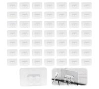 GCNWW 50 Pack Premium Outdoor Light Clips Kit | Heavy-Duty Weatherproof Hooks & Adhesive Strips | UV-Resistant, No-Damage Installation for UK Gardens & Patios