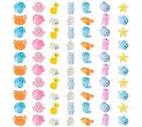GCNWW 70pcs Glow in the Dark Mini Resin Animals Set- 14 Unique Miniature Figurines for Aquarium Decor, Fairy Gardens, DIY Crafts & Educational Play, Includes Whale, Dolphin, Penguin, Elephant & More