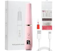 GCNWW Electric Nail Drill, Practical Nail Files Gel & Acrylic Nails Polish, Adjustable Speed Electric Nail File with Digital Display, Includes 12 Drill Bits 6 Sanding Bands for Women Mum Girls