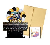 GCNWW Elegant 70th Pop-Up Birthday Card - Premium 3D Floral Design with Handcrafted Details, Luxury Gold-Foiled Envelope, Milestone Keepsake Gift for Women & Men