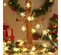 GCNWW Star Fairy Lights Battery Operated, 20Ft 6M 40 LED Batterypowered String Lights with 2 Modes, Practical Christmas Decorations for Outdoor Indoor Party New Year Christmas Tree Wedding