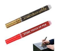 GCNWW Tombstone Marker Pen, 2Pcs Gold and Red Touch up Paint Pen Waterproof Stone Paint Pen Strong Coverage for Fabric Markers and Granite Marble Headstone Inscription Touch Up Cemetery Repair