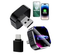 GCNWW Wireless Carplay Adapter UK, 2025 Upgraded Carplay Wireless Adapter for iphone or Android, 2-In-1 Mini Car Play Wireless adapter Plug and Play Converts Wired to Wireless for Cars with carplay