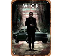 GCOCL Vintage Look Metal Sign - Car Legends John Wick - 8 x 12 Tin Sign for Cafe Bar Pub Kitchen
