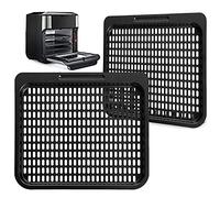 GCQ 2PCS Air Fryer Cooking Tray for Instant Vortex Plus10 Quart Chefman 12-Quart 5-in-1 Air Fryer Oven,Food Grade Nonstick Replacement Rack Parts Grill Pan Crisper Plate Replacement,Dishwasher Safe