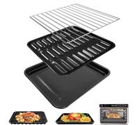 GCQ 3PCS Air Fryer Grill Pan Basket Rack for Ninja Foodi 10-in-1 Multifunction Oven DT200UK DT251 DT201,Air Fryer Grill Plate Crisper Plate Rack Accessories Replacement Parts Tray,Dishwasher Safe