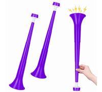 GCQJOQ 2 Pieces Stadium Horn, 21 Inch Collapsible Vuvuzela Trumpet for Sporting Events Football Carnival Party Supplies, Purple