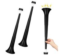 GCQJOQ 2 Pieces Stadium Horn, 21 Inch Collapsible Vuvuzela Trumpet for Sporting Events Football Carnival Party Supplies, Black