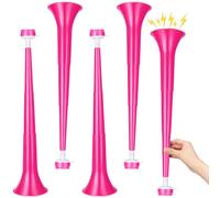 GCQJOQ 4 Pcs Stadium Horn 21 Inch Vuvuzela Plastic Collapsible Cheering Trumpets for Sporting Events Football Carnival Party Supplies, Pink