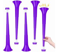 GCQJOQ 4 Pieces Stadium Horn, 21 Inch Collapsible Vuvuzela Trumpet for Sporting Events Football Carnival Party Supplies, Purple