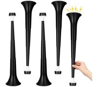 GCQJOQ 4 Pieces Stadium Horn, 21 Inch Collapsible Vuvuzela Trumpet for Sporting Events Football Carnival Party Supplies, Black