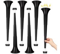 GCQJOQ 6 Pieces Stadium Horn, 21 Inch Collapsible Vuvuzela Trumpet for Sporting Events Football Carnival Party Supplies, Black