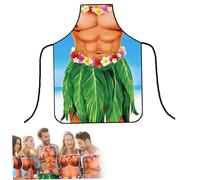Gcroet 1PC Bikini Apron Waterproof Stain-Resistant Funny Man Bikini Apron with Adjustable Ties Colorfast Breathable Grilling Aprons for Cooking, BBQ, Party Gift, Average.