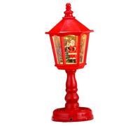Gcroet 1PC Christmas Lantern with Water Swirling Glitter and Santa LED Christmas Snow Globes Lamp with Light Post USB/Battery Operated for Hoem Office Table