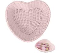 Gcroet 1PC Heart Shaped Basket, Romantic & Adorable Heart Basket, 9.5x8x2 Woven Baskets for Storage, Plastic Storage Basket for Toy, Makeup, Skin Care