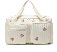Gcroet 1PC Quilted Diaper Bag Large Capacity Teddy Bear Pattern Cute Duffle Bag Portable & Lightweight for Hospital and Weekender Travel, 18.9x8.7x10.2in