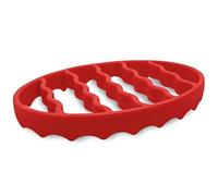 Gcroet 1PC Silicone Roasting Rack, 7x8x1 Oval Roasting Rack, Food Grade Roasting Rack, Steaming Rack Heat-Resistant Dishwasher & Microwave Safe Roasting Rack for Slow Cooker, Pressure Cooker, Red