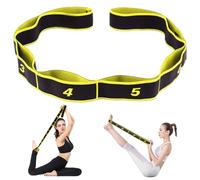 Gcroet 1PC Stretching Strap with Loops - 35.4 Inch Numbered Resistance Band Adjustable Exercise Bands for Yoga, Pilates, Dance, Flexibility & Strength Training (Yellow)