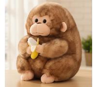 Gcroet 1PC Stuffed Monkey, 9-Inch Realistic Monkey Stuffed Animal with Banana, Cute and Hugging Soft Plush Toys for Kids, Home Decor Brown