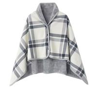 Gcroet 1PC Wearable Throw 31.5x51in Warm Plush Plaid Lap Blanket with Buttons Portable Bed Sofa Office Car Wheelchair Blanket for Women Men