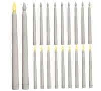Gcroet 20PCS Flameless LED Taper Candles 9.9 Inch, Electronic Candles with Realistic Flicker, Battery Operated Decorative Candlesticks White
