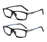 Gcroet 2Pcs Photochromic Progressive Reading Glasses with Blue Light Blocking, Spring Hinges for Men & Women, Multifocus Transitions Lenses for Indoor & Outdoor Use, 150°.