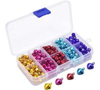 Gcroet 300Pcs Bells for Crafts, 8mm Small Metal Jingle Bell with Storage Box for DIY Jewelry Making, Festival Christmas, Cat Collars, 5 Colors.