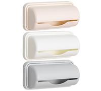 Gcroet 3PCS Bag Dispenser 5.9x5.3x2.6'' Adhesive Trash Bag Holder with Large Opening Garbage Dispenser with Smooth Extraction for Kitchen and Bathroom..