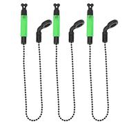 Gcroet 3pcs Bite Alarm Indicator,Bite Indicators Bite Alarm Bobbins,Portable Bobbins Hangers Fishing Alarms Carp Rod Bite Indicator,Illuminated LED Indicator with Alarm Function Green