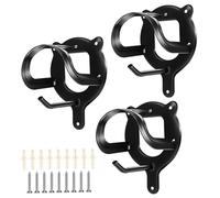 Gcroet 3PCS Metal Bridle Rack Wall Mount Black Bridle Hooks with Hardware Heavy Duty Saddle Rack for Horse Tack Organization