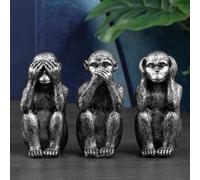 Gcroet 3PCS Three Wise Monkeys Figurine - Minimalist Resin Monkey Figurines for Desk, Shelf Decor - Hear See Speak No Evil Home Office Accents