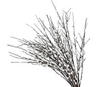 Gcroet 4 Bundles Artificial Pussy Willow Branches 31.5 In Long Realistic Pussywillows with White Flowers DIY Decorative Dried Pussy Willow Branches for Vases Wedding Photography Prop.