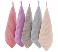 Gcroet 5PCS Hand Towels with Hanging Loops, 10x10 Super Absorbent Soft Small Hand Towels for Kitchen & Bathroom, Machine Washable ＆ Fast Dryin Drying ..