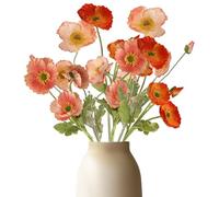 Gcroet 6Pcs Poppies Flowers Artificial, 24 Inch Real Touch Poppies with Long Stem, Red Artificial Flowers for Wedding Home Party Table Decor