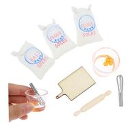 Gcroet 7PCS/Set Dollhouse Mini Furniture for Age 7-14 Realistic Lightweight Kitchen Flour Salt Bags Eggbeater Rolling Pin Decoration for 1/6 1/12 Doll Dollhouse..