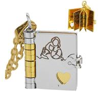 Gcroet Book Necklace for Granddaughter 6 Pages Adjustable Silver Gold Book Necklace the Most Beautiful Chapter Granddaughter Gifts from Grandma.