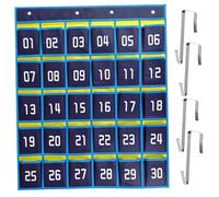 Gcroet Cell Phone Holder Classroom Numbered Classroom Pocket Chart with Hooks Wall Door Hanging Pocket Chart Non-Woven Mobile for Christmas Advent Calendar, 30 Pockets..