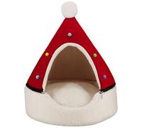 Gcroet Christmas Cat Bed, Detachable Christmas Tree Cat Bed Self-Warming Comfortable Pet Teepee Indoor Cave for Puppy Kitten, Red.