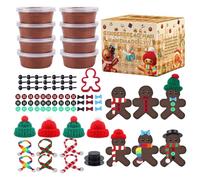 Gcroet Christmas Craft Kits Gingerbread Man Air Dry Clay Kit DIY Christmas Modeling Clay for Kids Age 3+, Great for Birthday School Winter Party Fun.