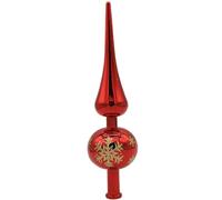 Gcroet Christmas Tree Topper Plastic Vintage Tree Topper Finials 9 Inch Decorative Spherical Treetop for Holiday Home Christmas Ornaments, Red